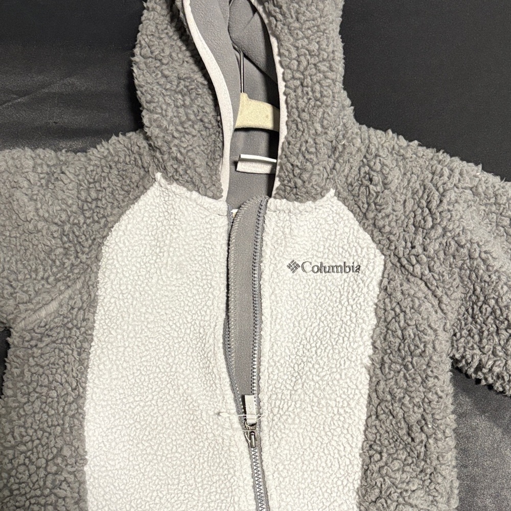 Columbia Two-Tone Sherpa Jacket in Gray and White
